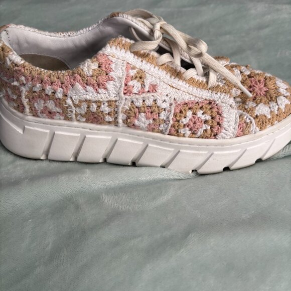 FREE PEOPLE - Catch Me If You Can - Embroidered Wedge Sneakers - size EU 39 - Picture 9 of 11